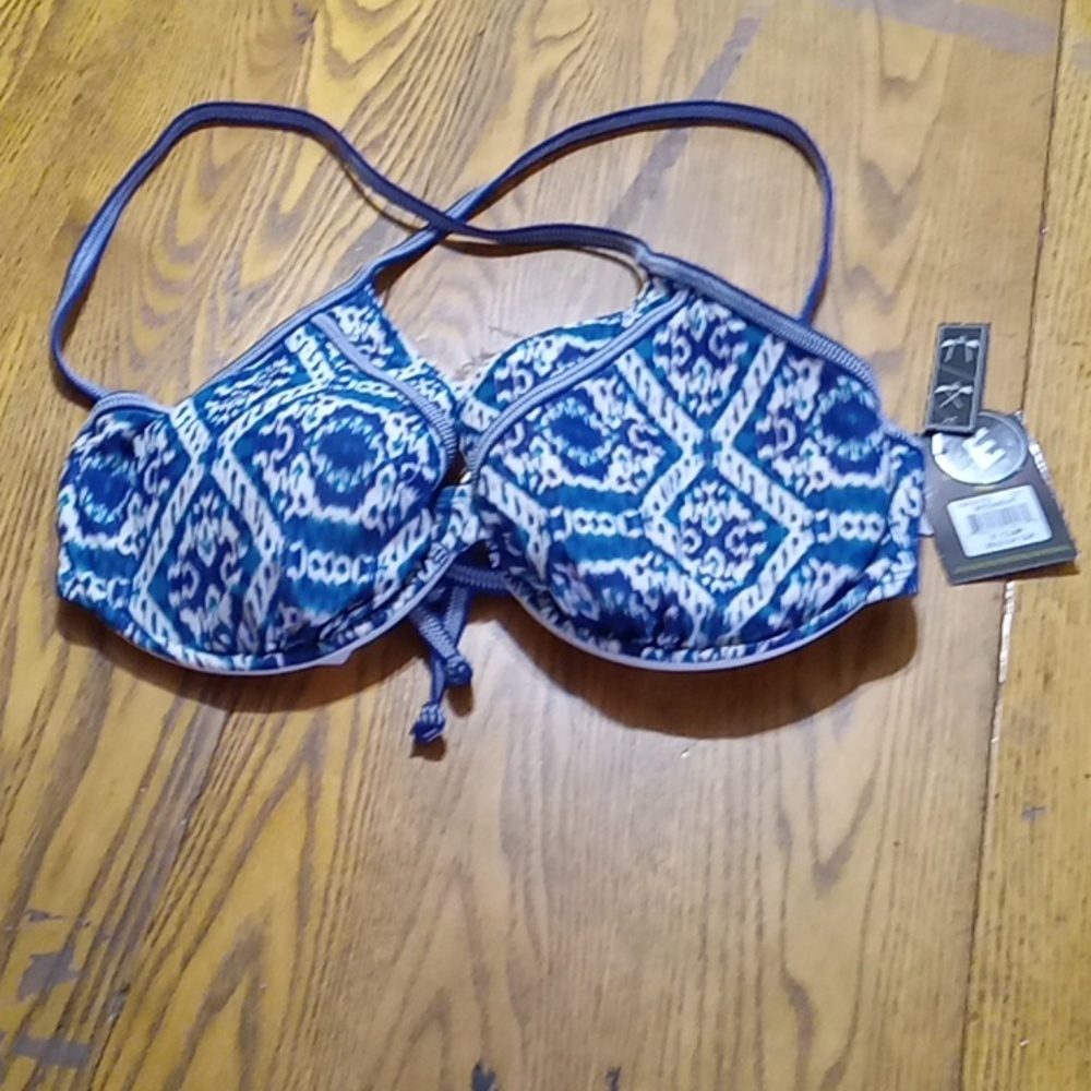Body Glove Blue and White Bikini Top